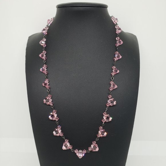 Beautiful Sparkling Pink Beaded Necklace - Picture 2 of 9